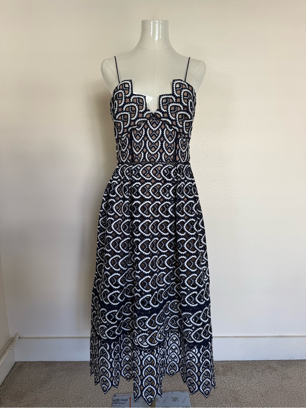 Self-Portrait Sweetheart Azaelea Lace Midi Dress